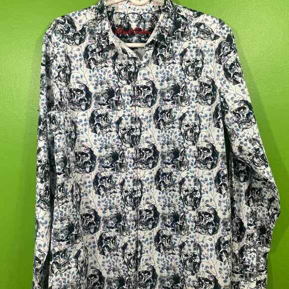 Robert Graham Long Sleeve Shirt. Skull. Small. Button Down. New with Tags - Picture 3 of 11